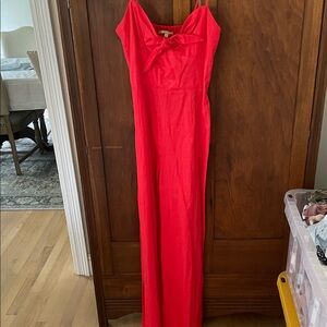 Gianni Bini Red Linen Jumpsuit